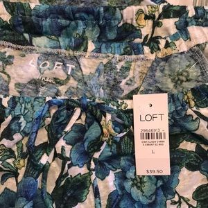 Loft Shirred Linen Tee - NWT - L